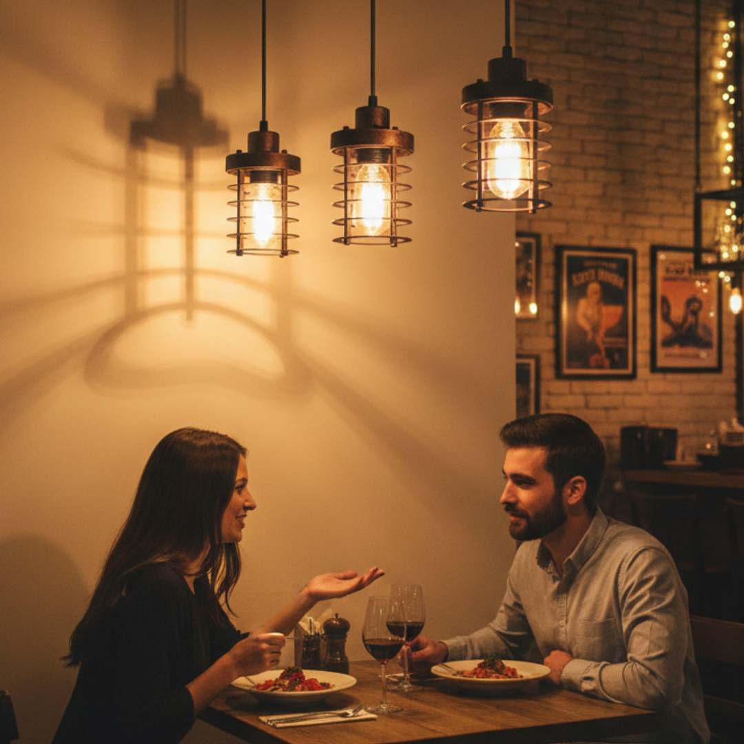 Industrial 3 Way Cylinder shape Metal Cage Pendant light~6181