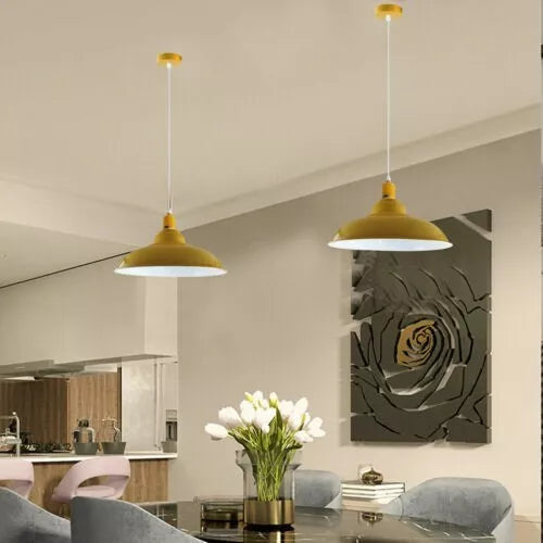 Industrial Classic Metal Ceiling Pendant Shade in Yellow~3740