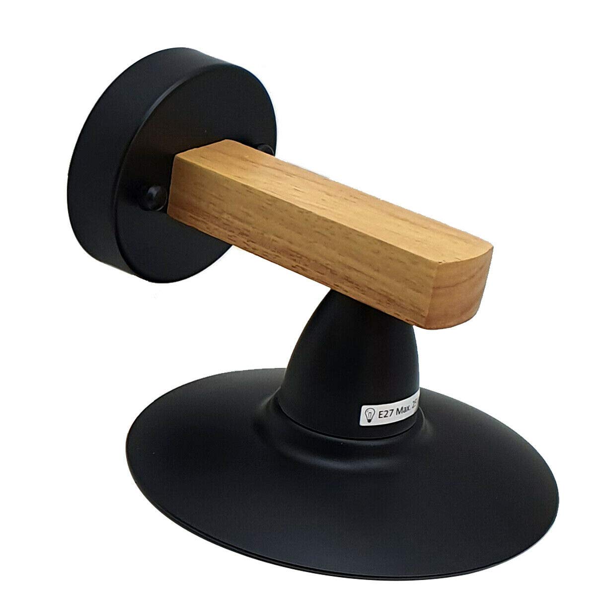 Modern Industrial Wall Light Metal and Wood E27 ~2514