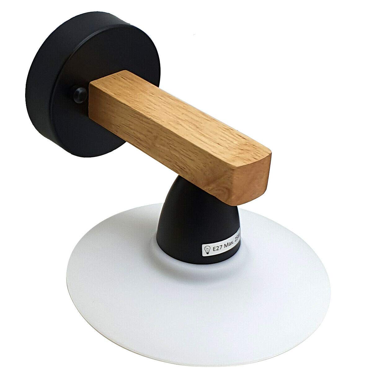 Modern Industrial Wall Light Metal and Wood E27 ~2514