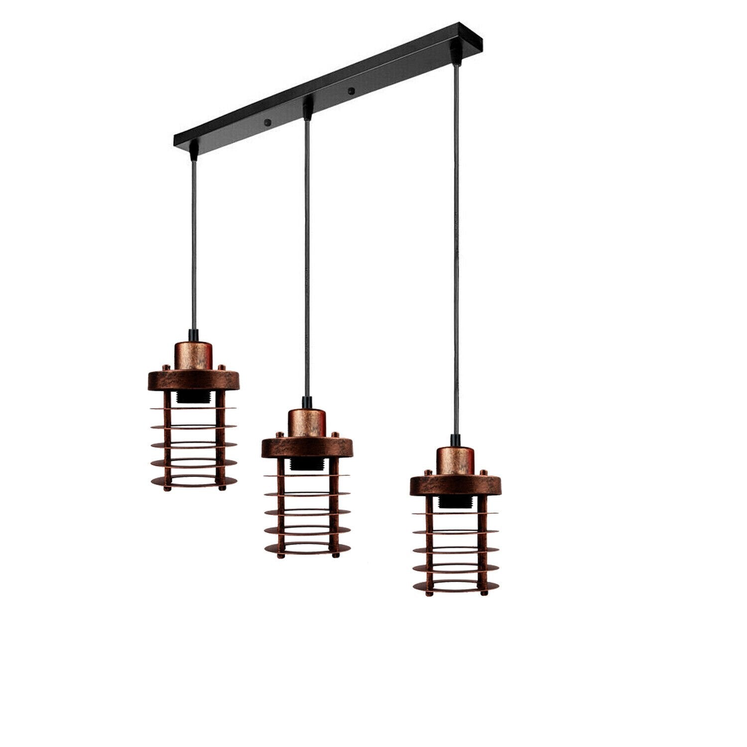 Industrial 3 Way Cylinder shape Metal Cage Pendant light~6181