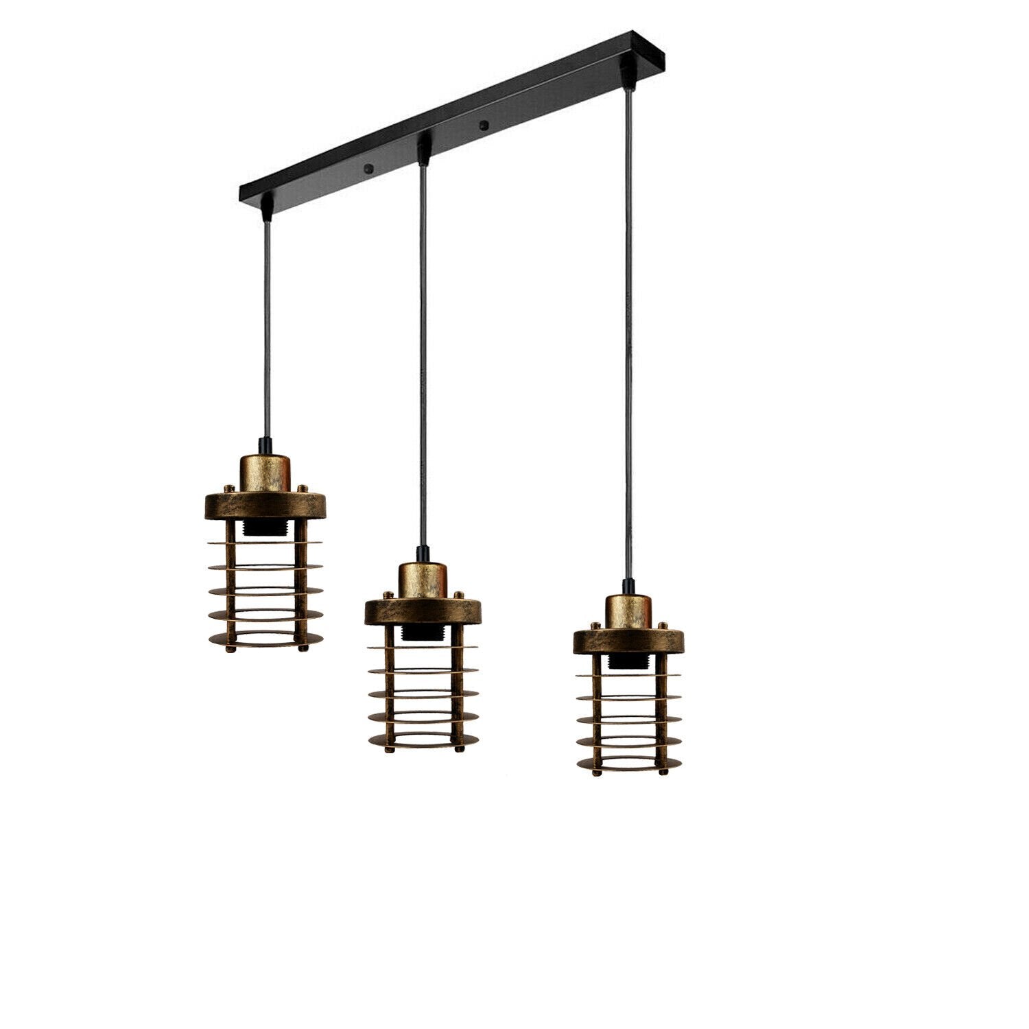 Industrial 3 Way Cylinder shape Metal Cage Pendant light~6181