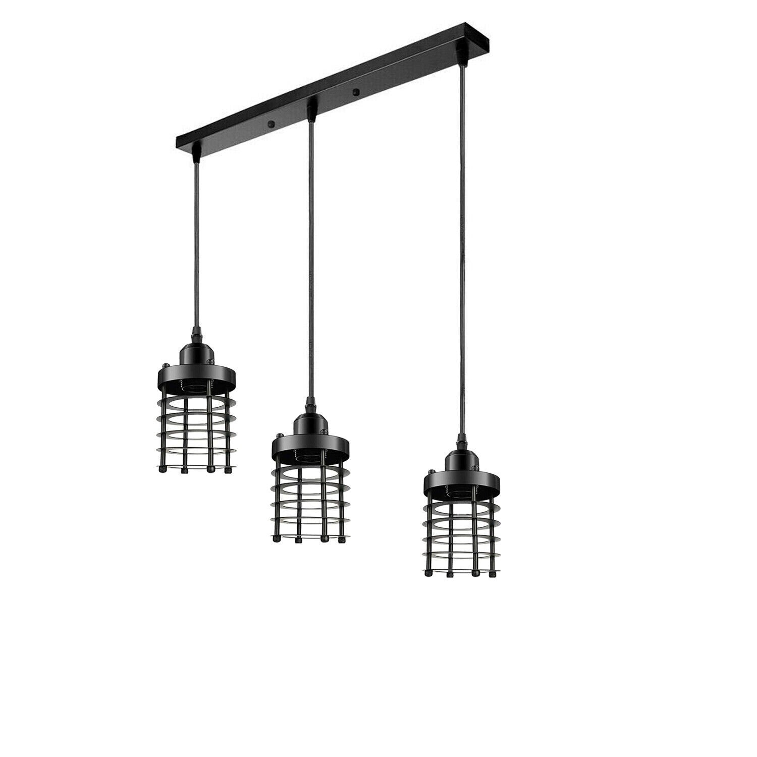 Industrial 3 Way Cylinder shape Metal Cage Pendant light~6181