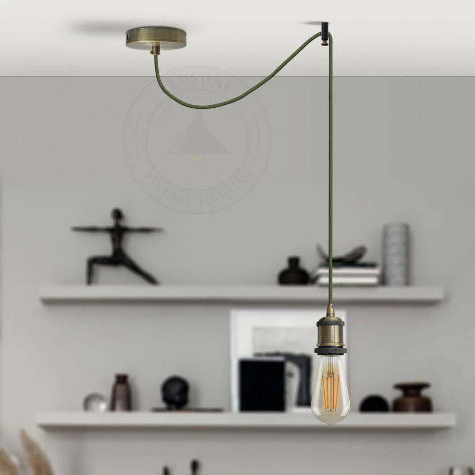Ceiling Pendant Light Fitting Long Drop | Spider Pendant Light Industrial Kit | 2m Cable ~6179