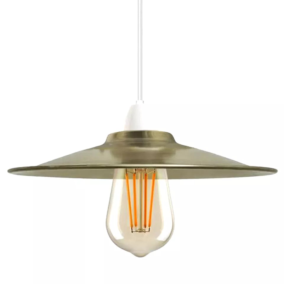 Vintage Industrial Flat Metal Lamp Shade 22cm E27 B22~2435