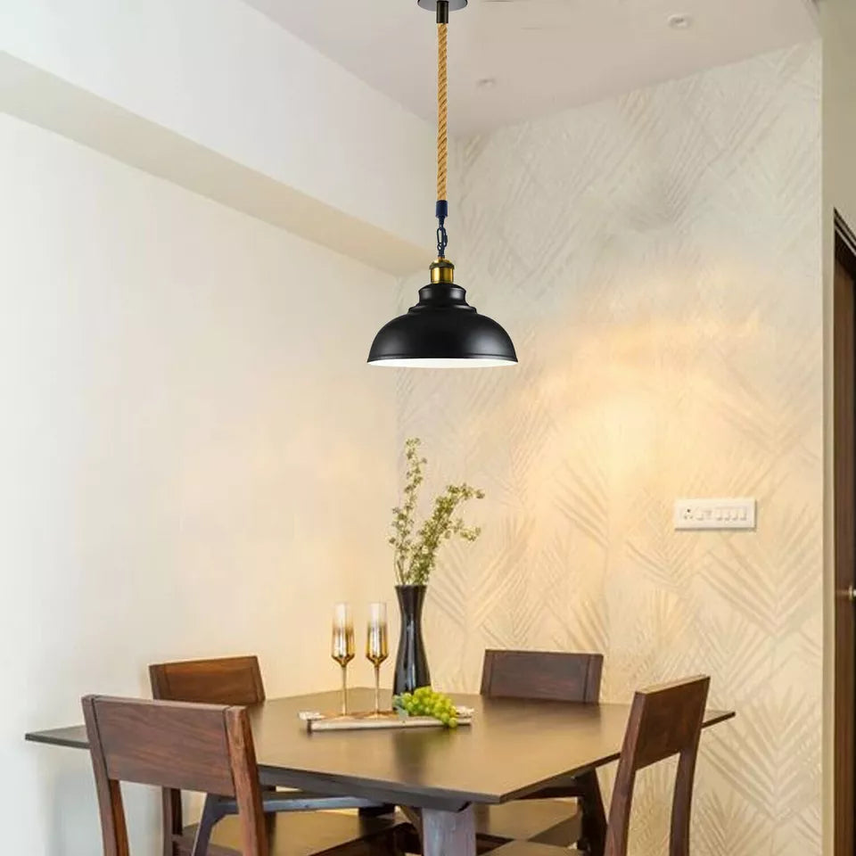 Metal Ceiling Pendant Light Modern Hemp Hanging Retro Lamps~1641