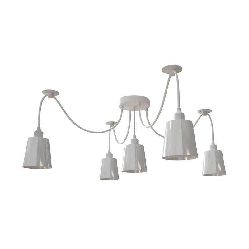 White 5-Way Spider Pendant Light Multi-Arm Cone Shade E27~5086